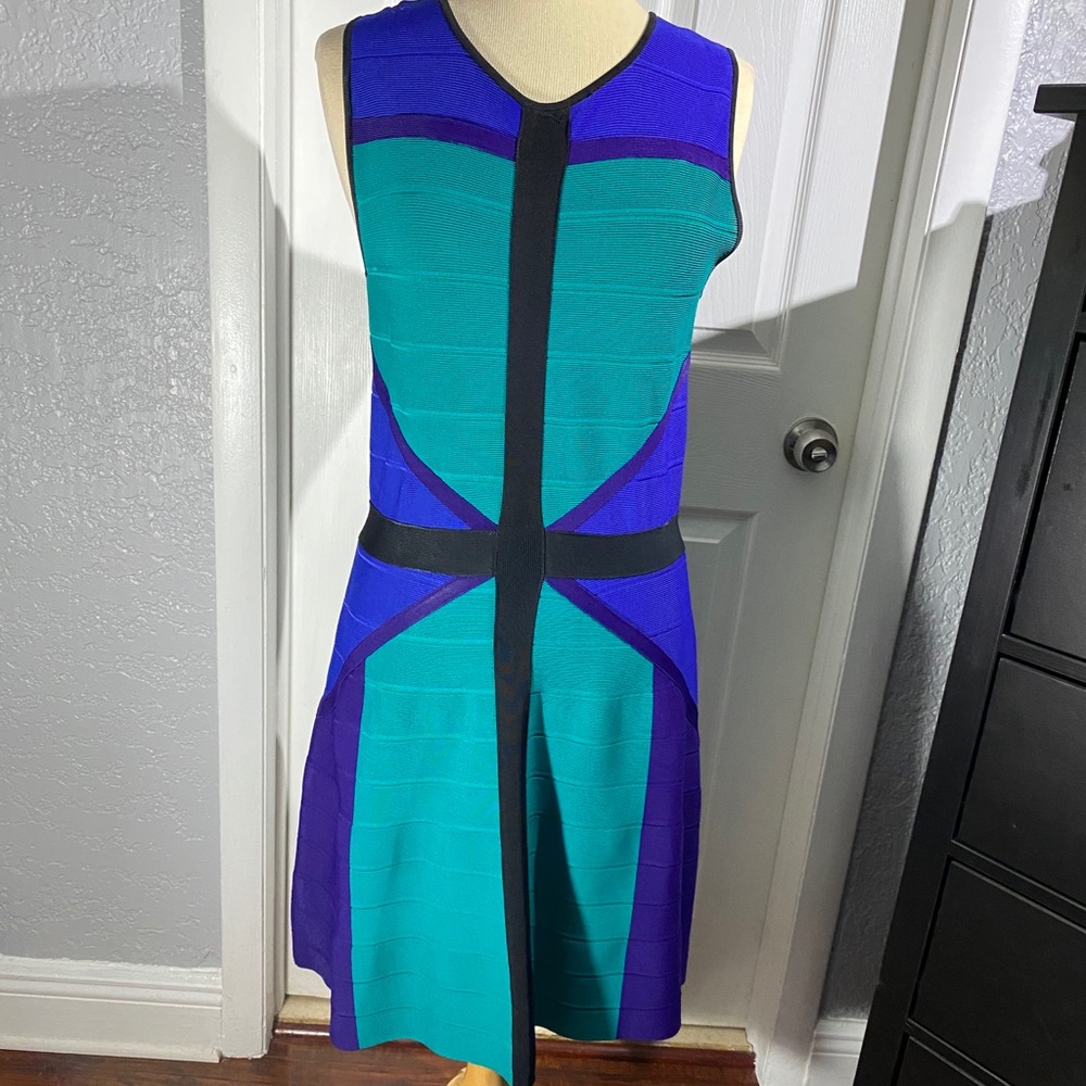 Worn Once, blue & green dress.